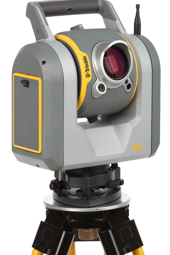 Trimble SX12 total station met geavanceerde 3D‑scanning en hoge meetnauwkeurigheid
