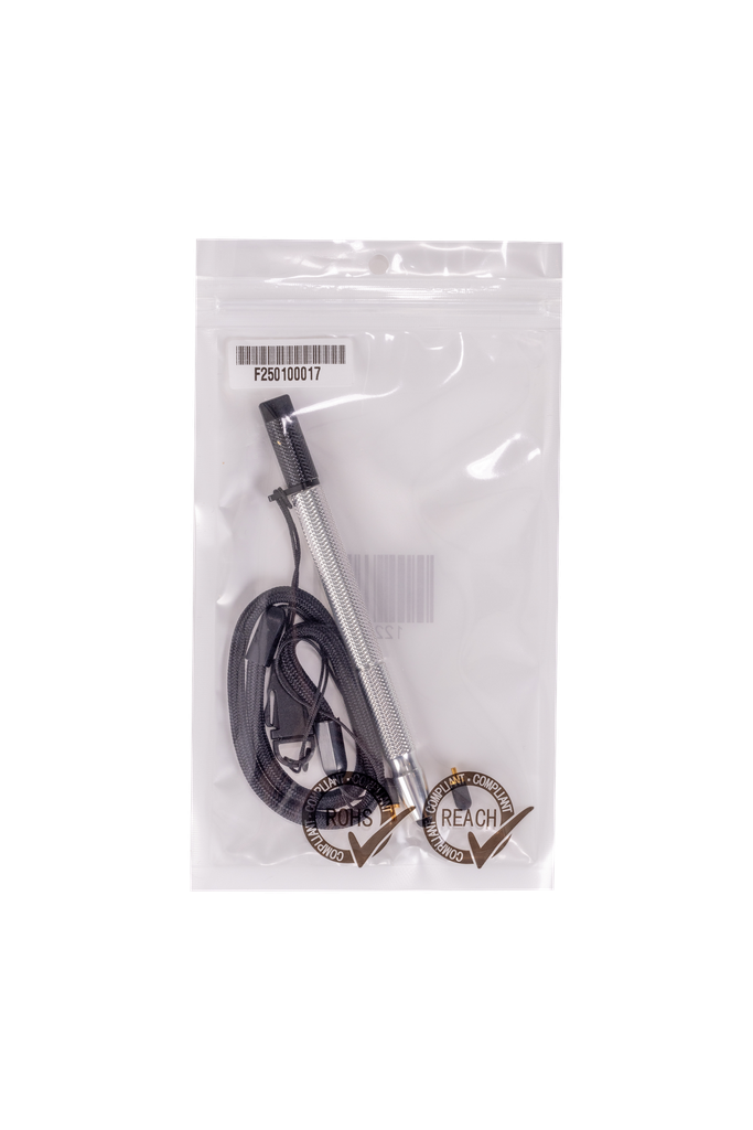 [122338-GEO-BLK] Metal passive stylus with tether, screwdriver and 2 extra tips - 5 Pack