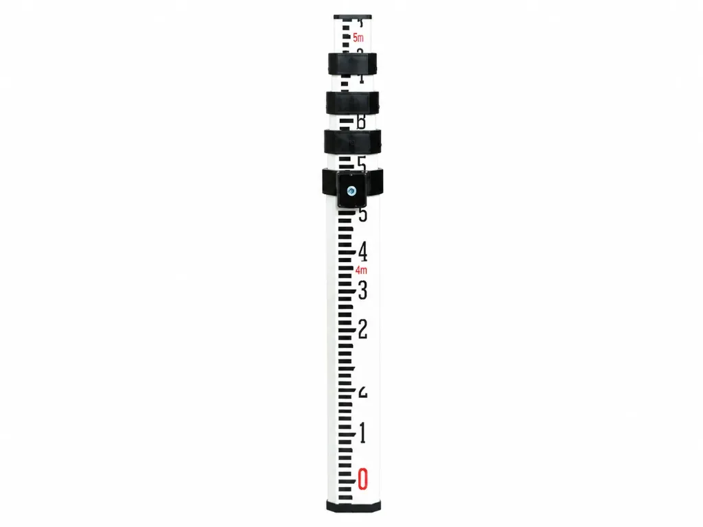 Staff - Levelling telescopic rod TD 25, 5/1m, code and E-graduation